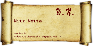Witz Netta névjegykártya